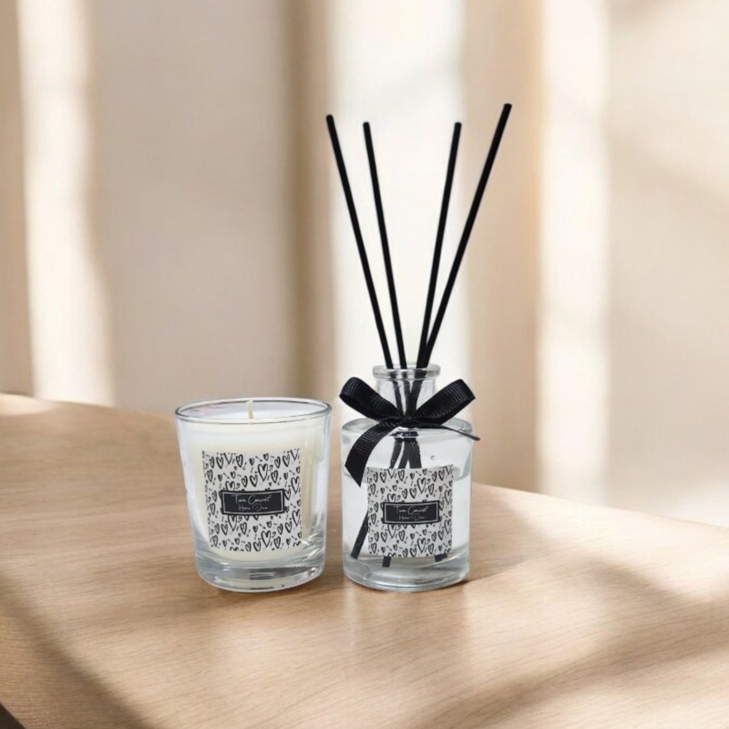 Vanilya Kokulu Oda Kokusu Seti - Çubuklu Oda Kokusu 100 ml ve Bardak Mum 150g
