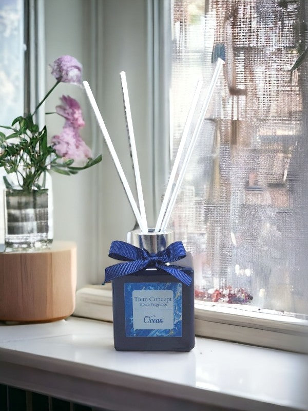 Vanilla Scented Gray Glass Candle and Room Fragrance Set 100 ml