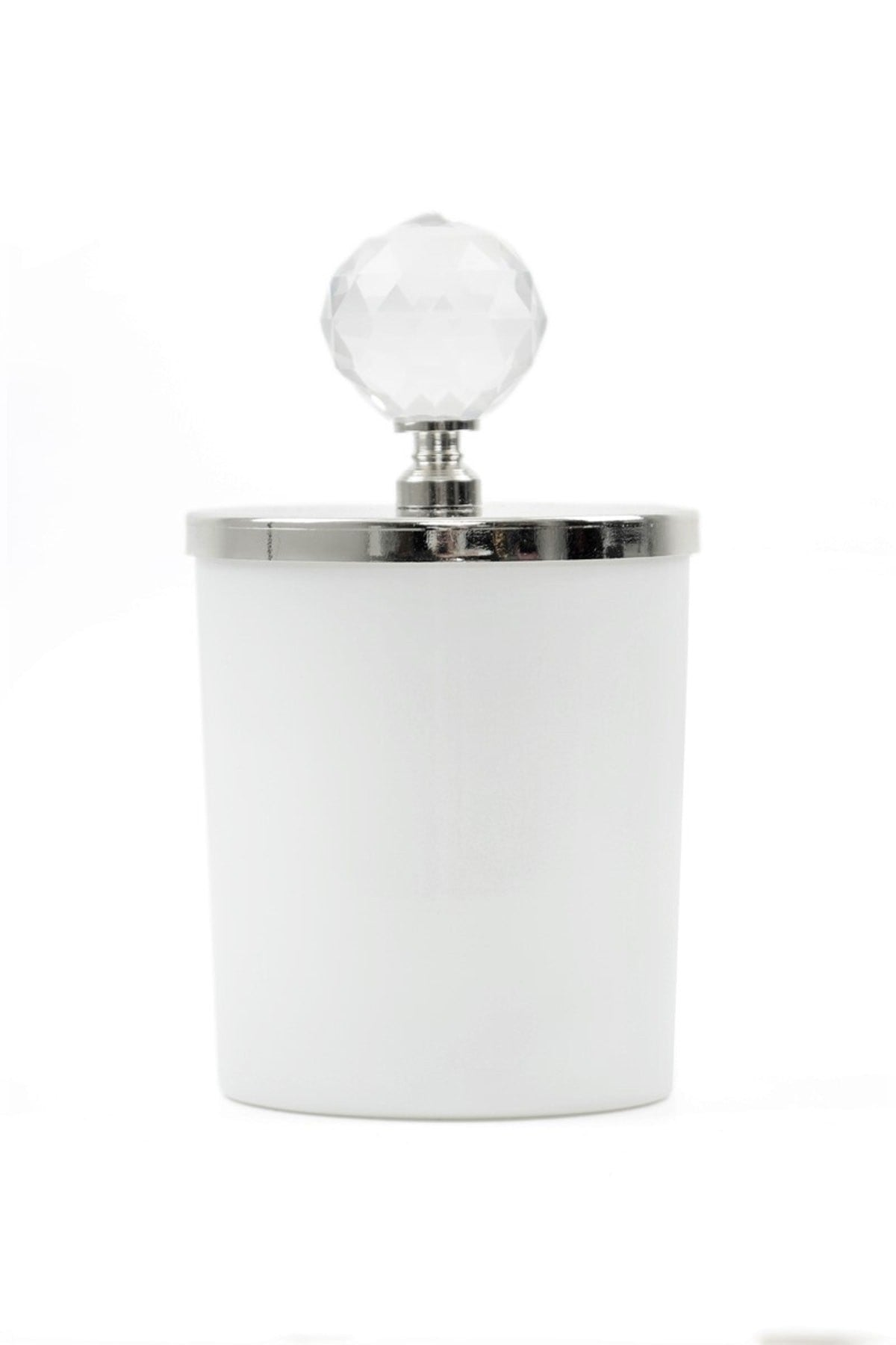 Tiem Concept Special Design Letter A Vanilla Scented Silver Crystal Top White Glass Candle