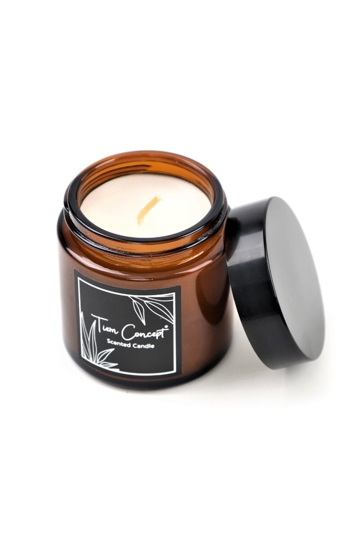 %100 Soya Özel Tasarım Amber Kokulu Kavanoz Mum