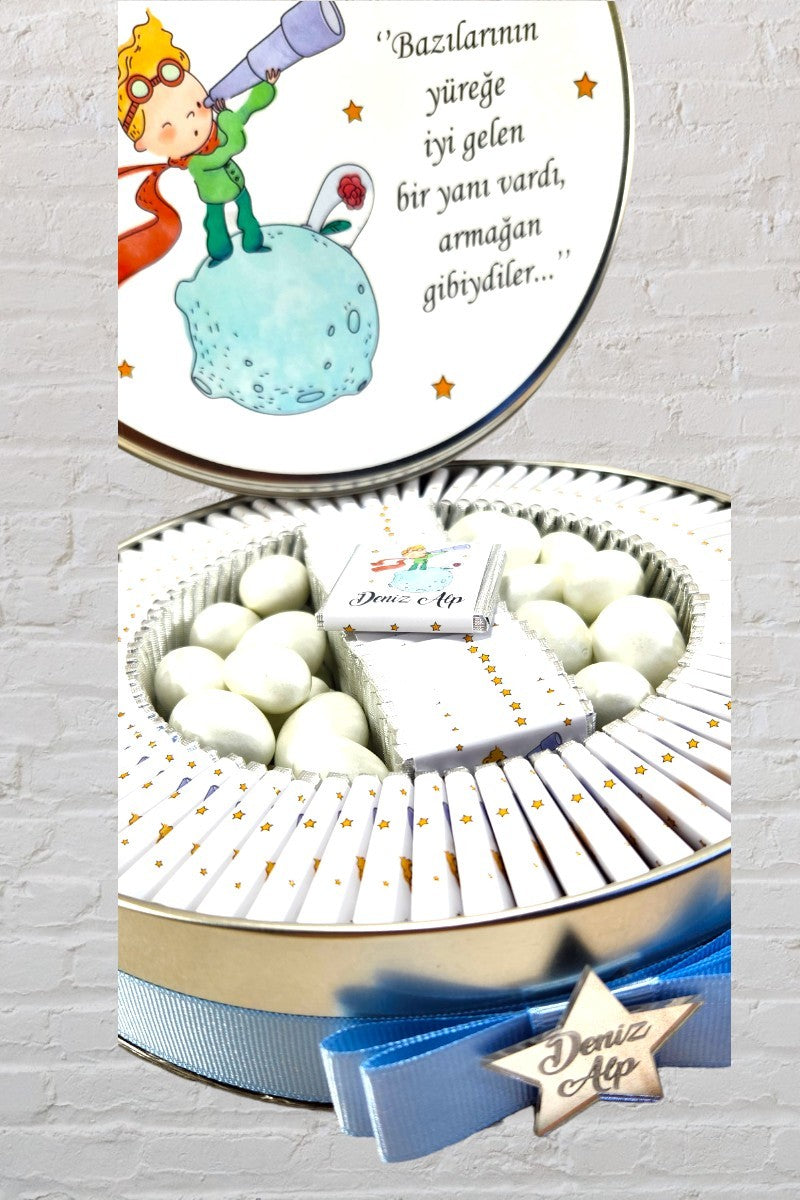 Blue Colored Little Prince Themed Baby Boy Chocolate