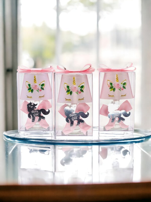 Baby Gift Boxed Custom Name Unicorn Themed Lampshade Candle Set of 10