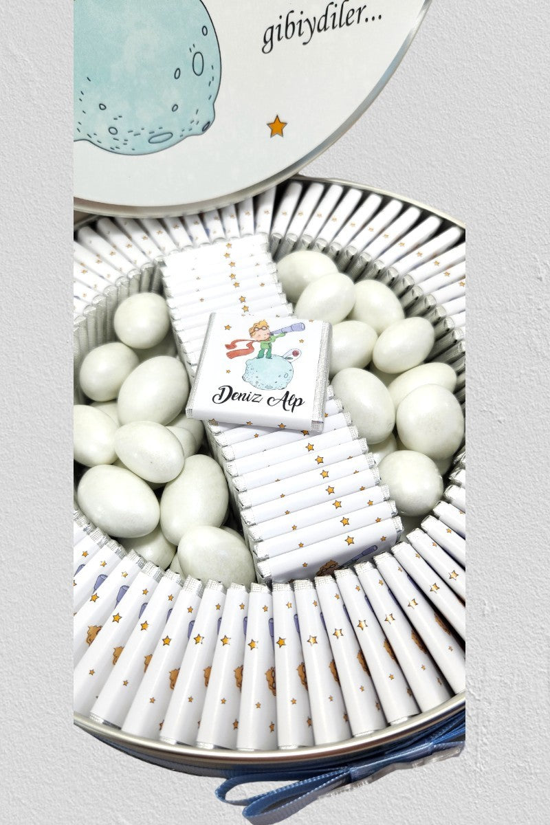 Blue Colored Little Prince Themed Baby Boy Chocolate