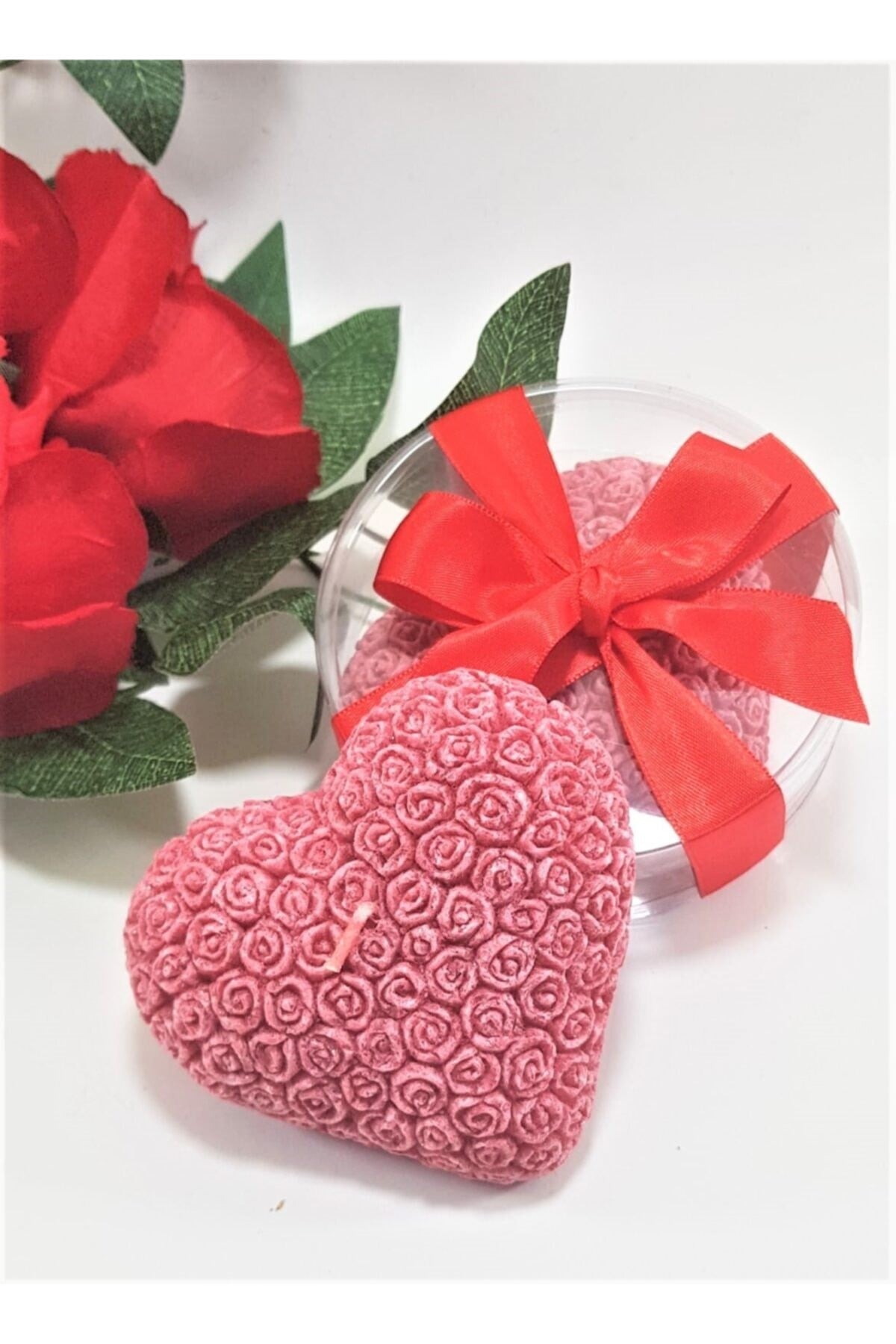 Tiem Concept Valentine's Day Red Heart Candle