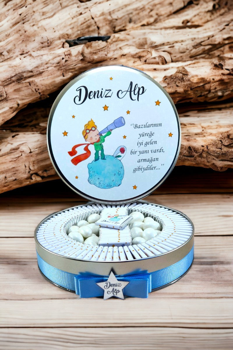 Blue Colored Little Prince Themed Baby Boy Chocolate