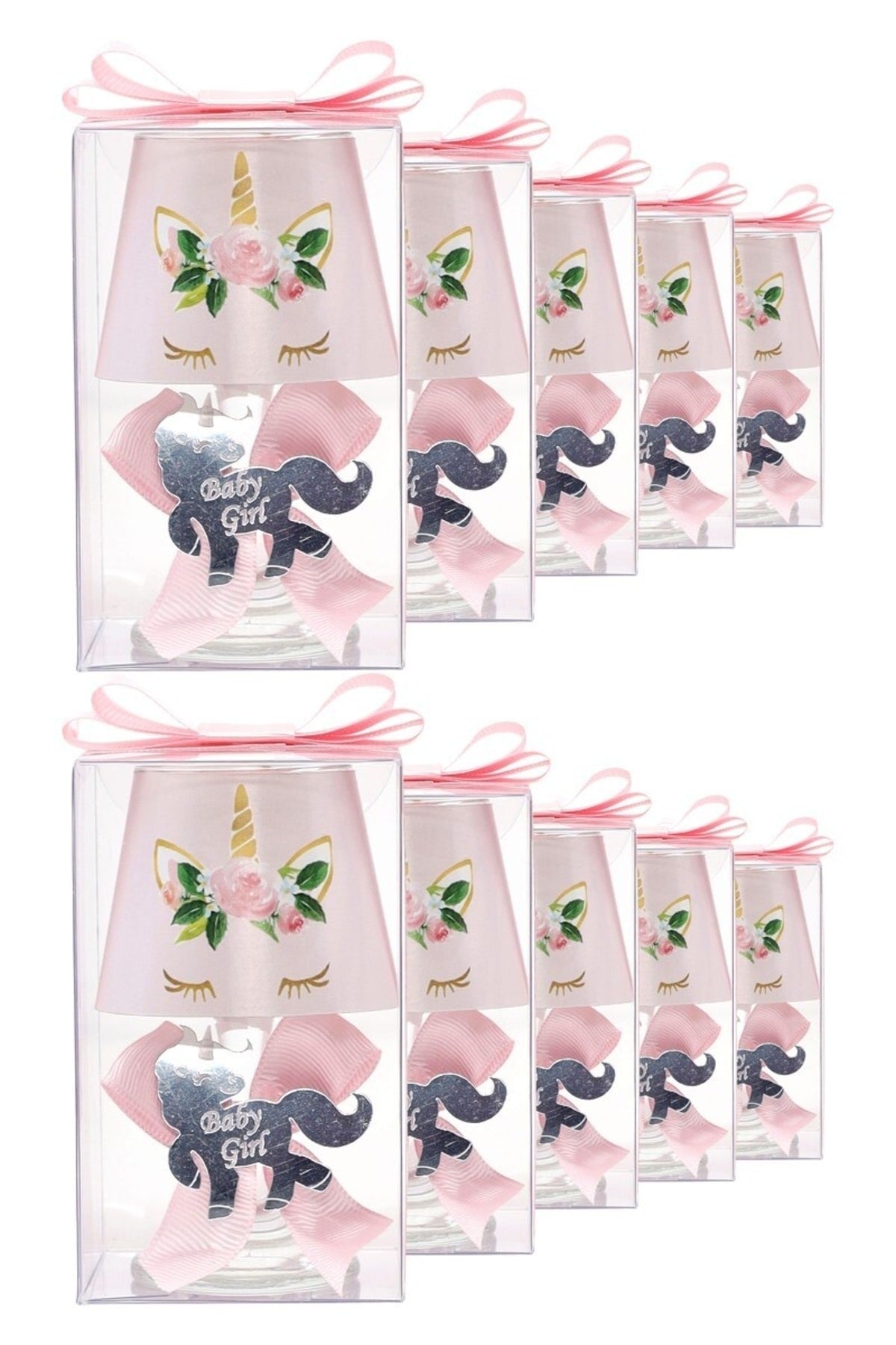 Baby Gift Boxed Custom Name Unicorn Themed Lampshade Candle Set of 10