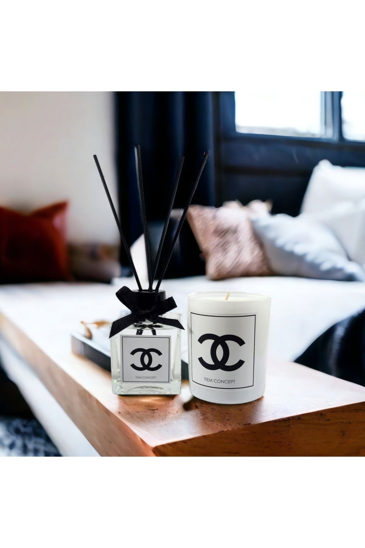 Vanilya Kokulu Beyaz Bardak Mum Ve 100 ml Çubuklu Oda Kokusu Seti