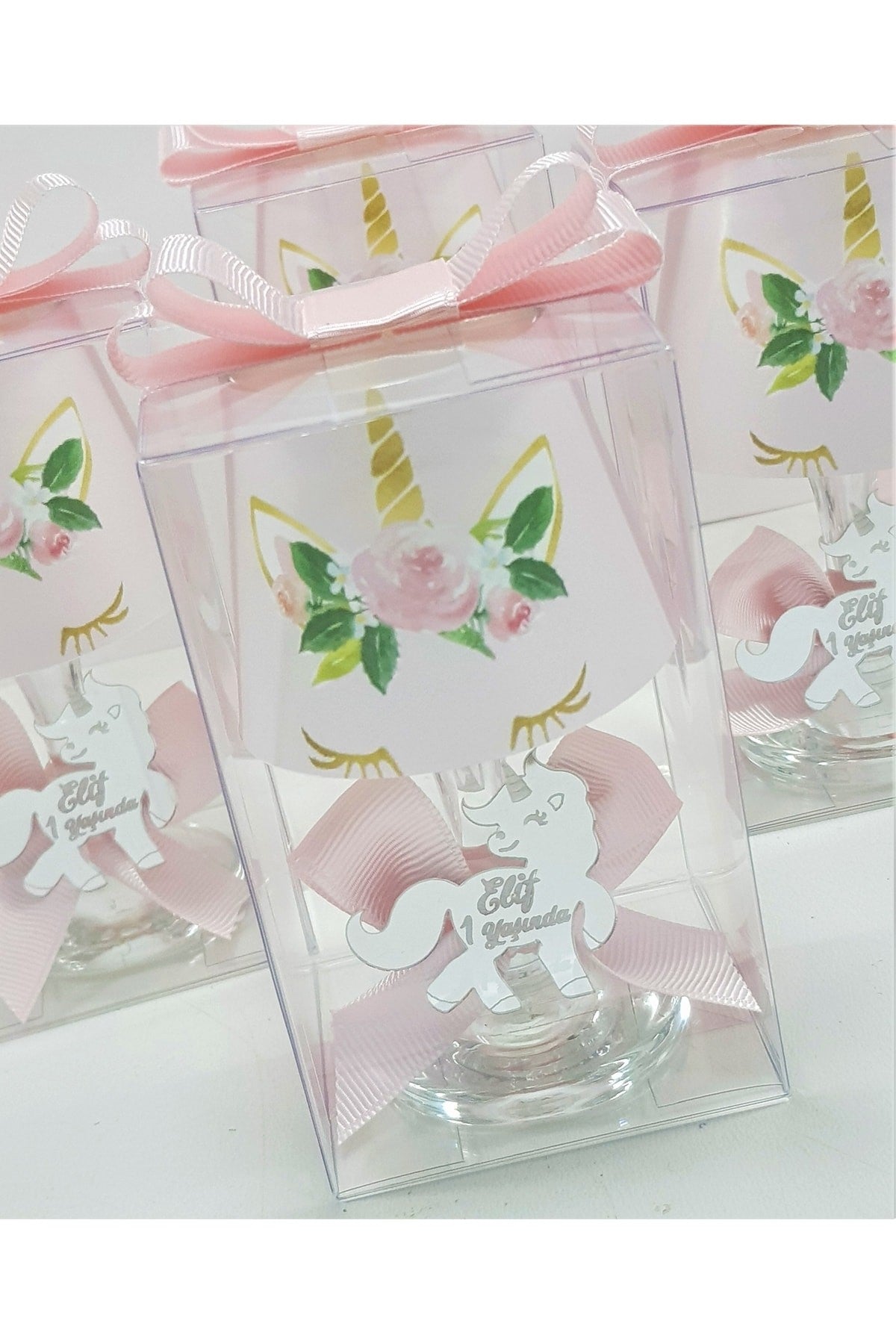 Baby Gift Boxed Custom Name Unicorn Themed Lampshade Candle Set of 10