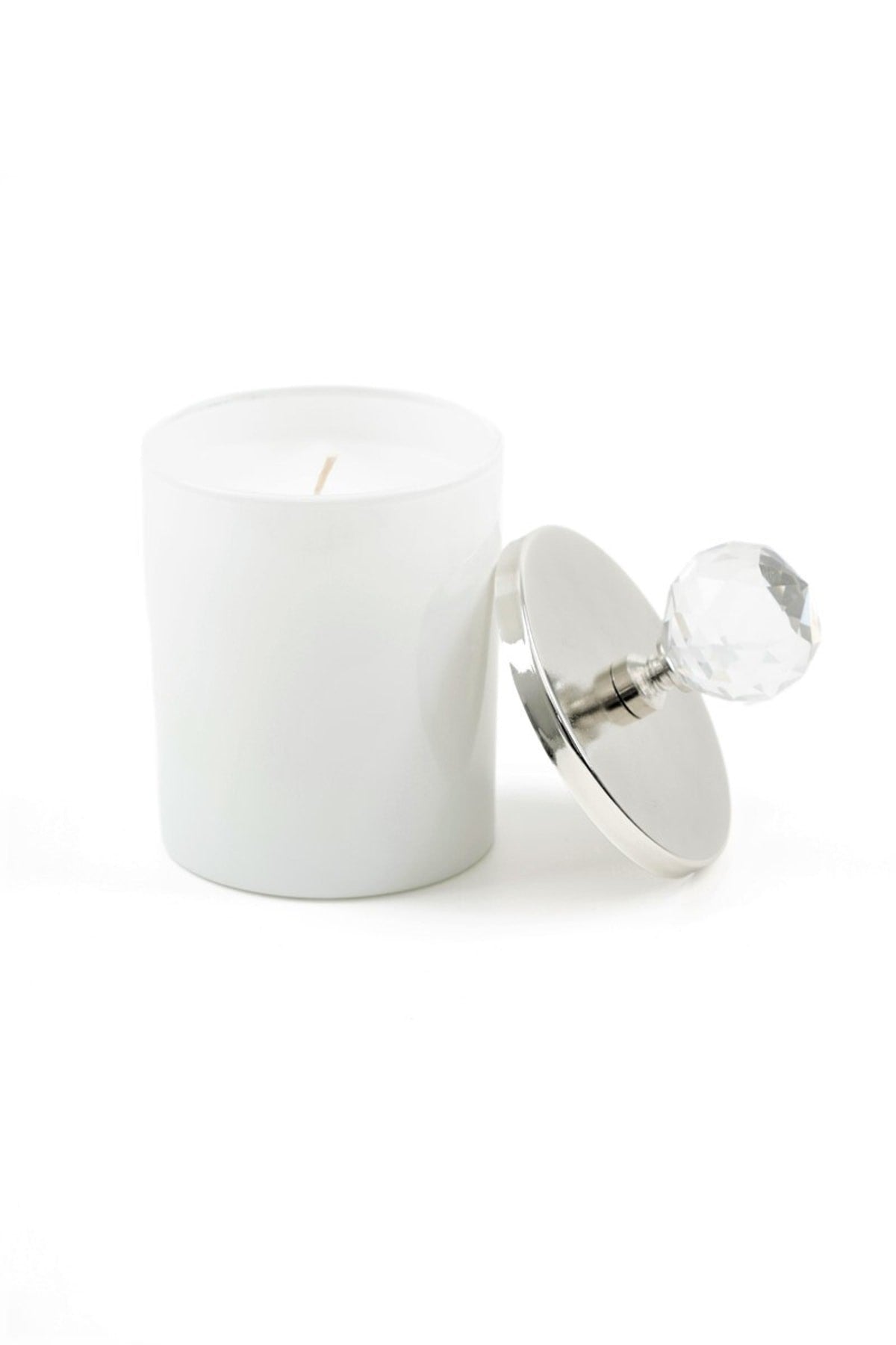 Tiem Concept Special Design Letter A Vanilla Scented Silver Crystal Top White Glass Candle