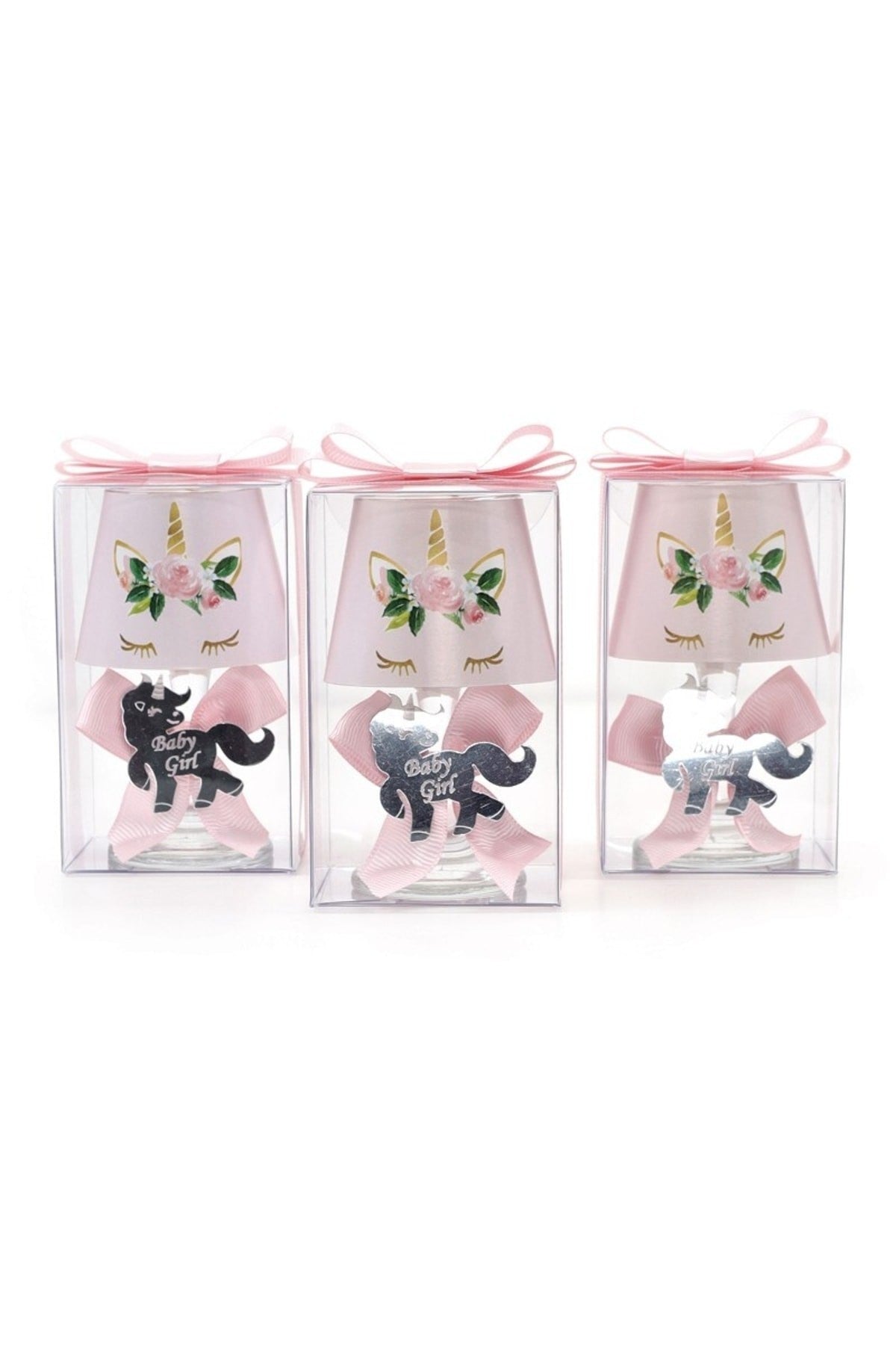 Baby Gift Boxed Custom Name Unicorn Themed Lampshade Candle Set of 10