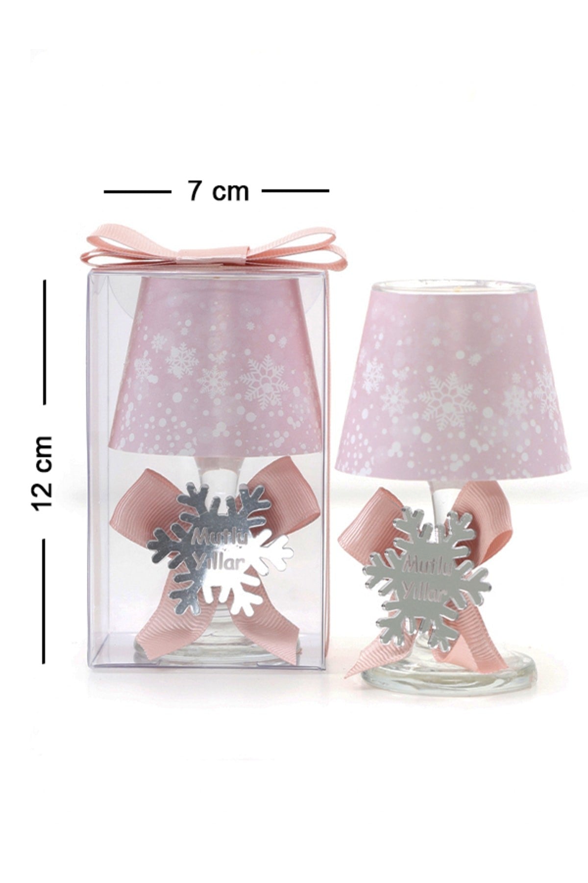 Toptan Yılbaşı Kar Tanesi Konseptli Hediyelik Abajur Mumluk