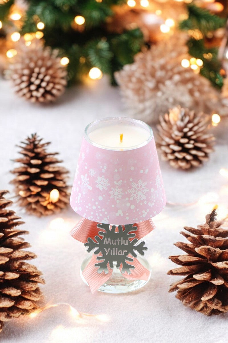 Toptan Yılbaşı Kar Tanesi Konseptli Hediyelik Abajur Mumluk