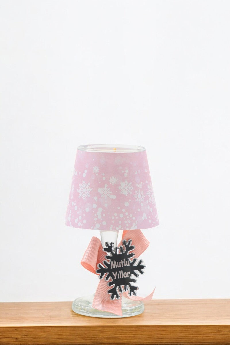 Toptan Yılbaşı Kar Tanesi Konseptli Hediyelik Abajur Mumluk