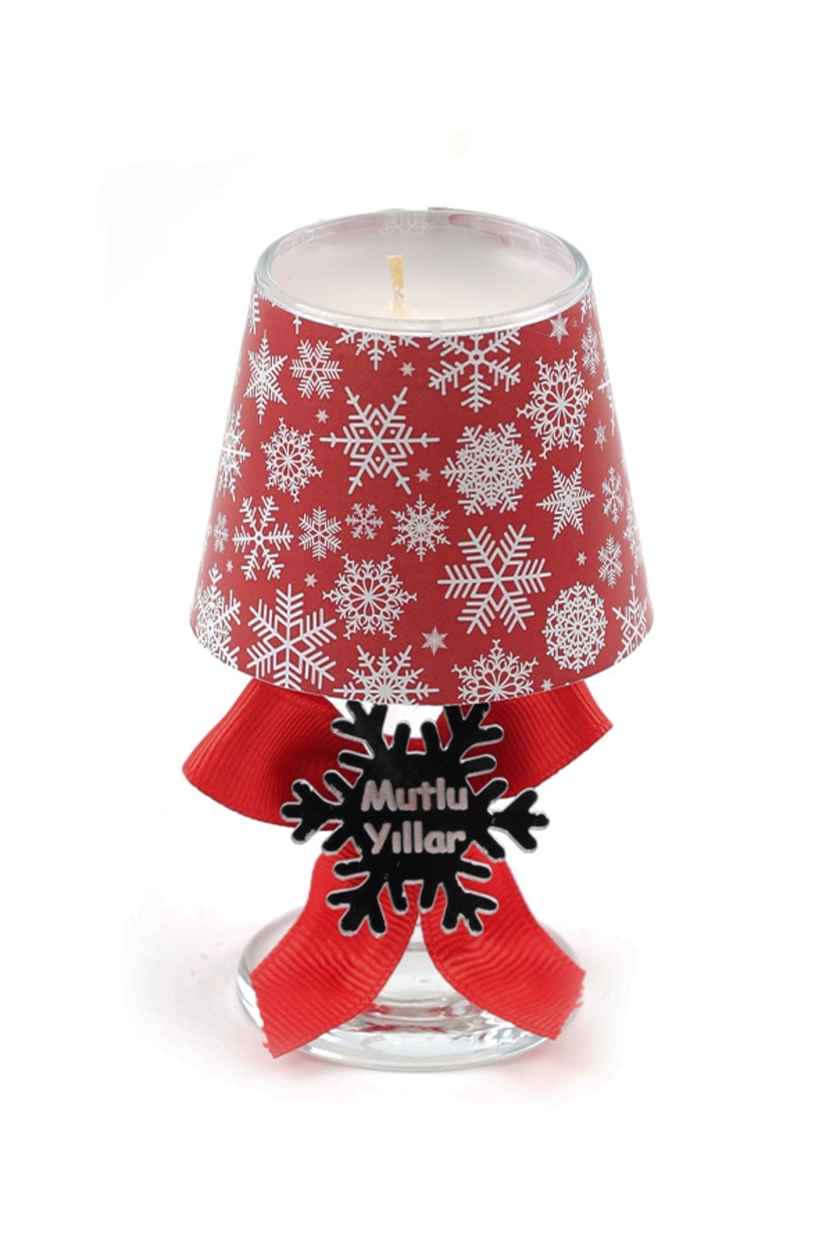 Yılbaşı Kar Tanesi Konseptli Hediyelik Abajur Mumluk (2 Adet )