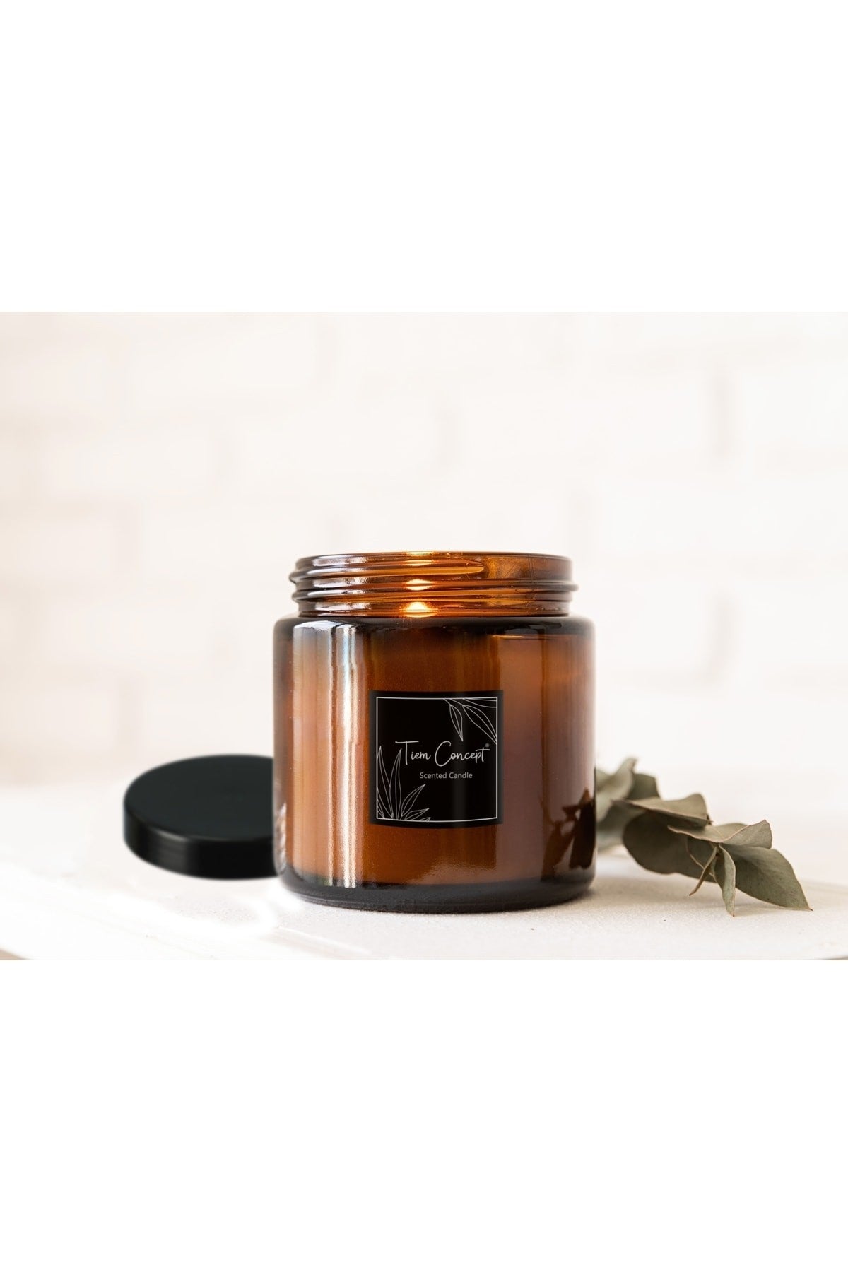 %100 Soya Özel Tasarım Amber Kokulu Kavanoz Mum