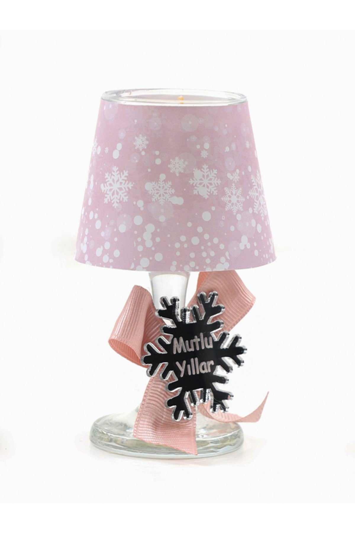 Toptan Yılbaşı Kar Tanesi Konseptli Hediyelik Abajur Mumluk