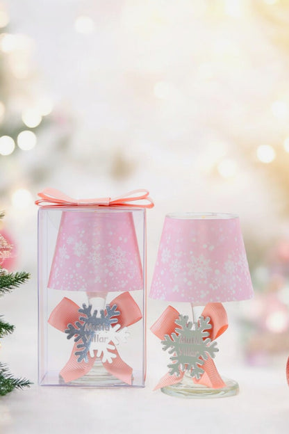 Toptan Yılbaşı Kar Tanesi Konseptli Hediyelik Abajur Mumluk
