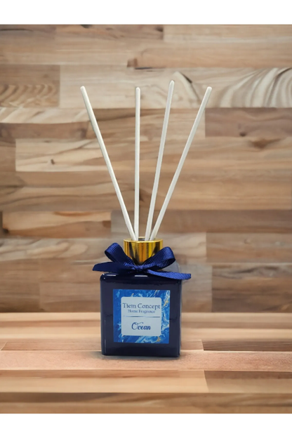 Vanilla Scented Gray Glass Candle and Room Fragrance Set 100 ml