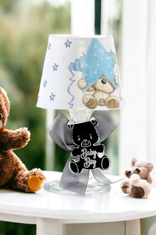 Baby Gift Boxed Custom Blue Star Bear Printed Lampshade Candle Set of 10