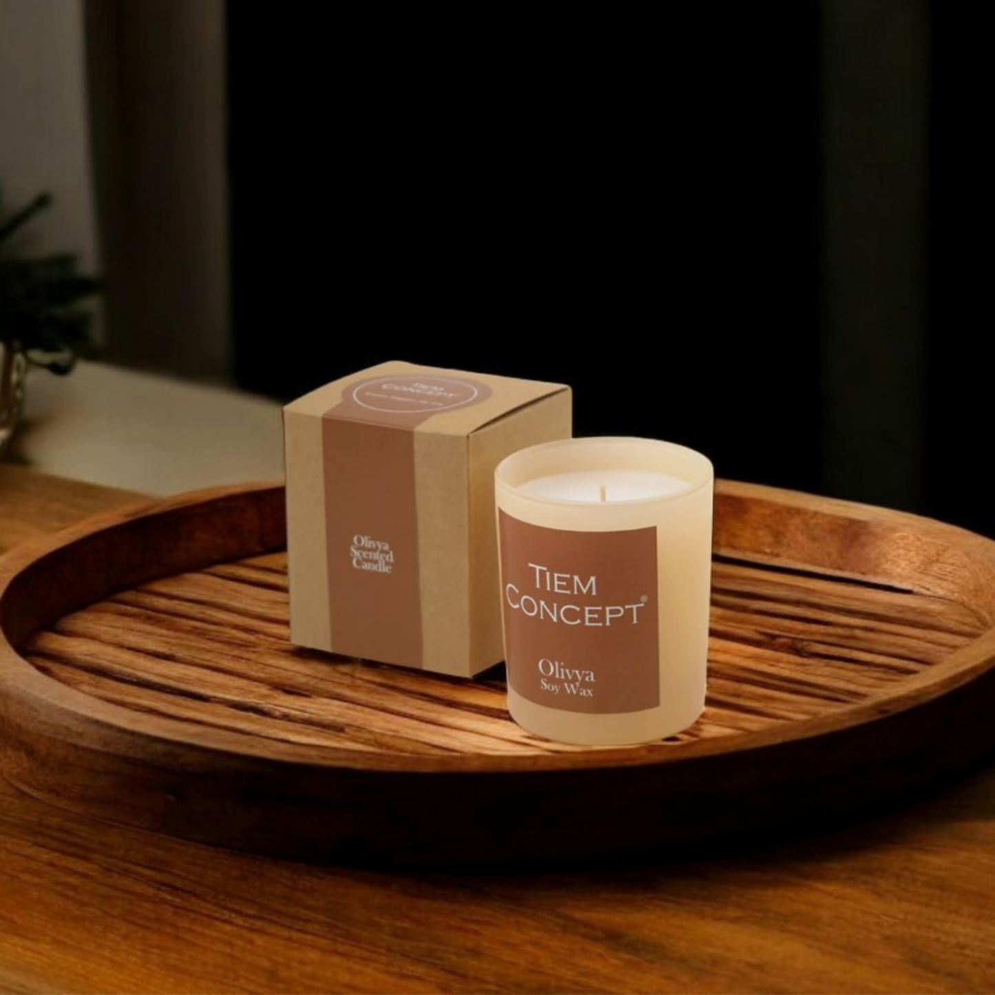 100% Soy Candle Vanilla and Fruit Cocktail Scented Salmon Color Boxed Glass Candle
