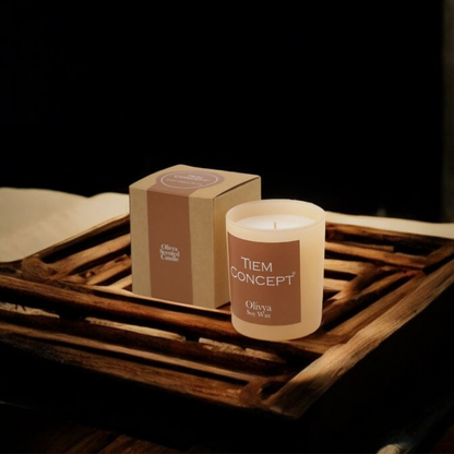100% Soy Candle Vanilla and Fruit Cocktail Scented Salmon Color Boxed Glass Candle