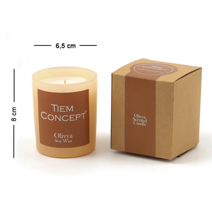 100% Soy Candle Vanilla and Fruit Cocktail Scented Salmon Color Boxed Glass Candle