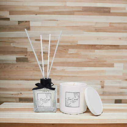 Decorative 2-Piece Vanilla Room Fragrance and Concrete Candle Set