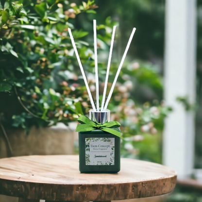 Sandalwood Scented Green Glass Candle and Room Fragrance Set 10 ml Valentine's Day Special