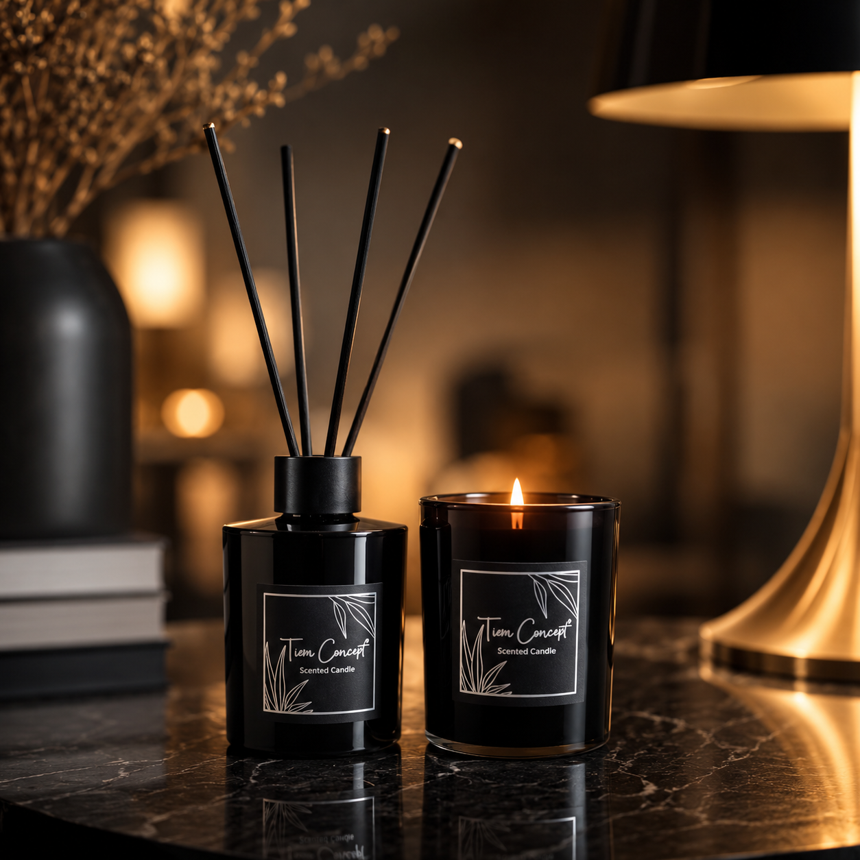 Tiem Concept Ocean Scented 2-Piece Room Fragrance and Candle Set