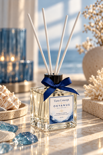 Okyanus Kokulu Çubuklu Oda Kokusu 100 ML – Şeffaf Şişe