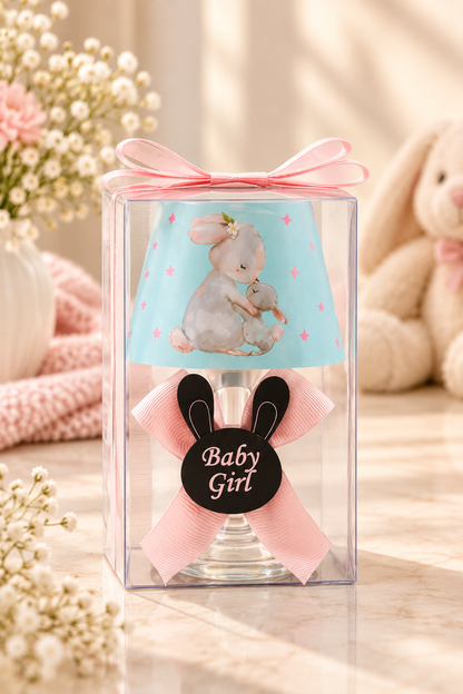 Baby Gift Boxed Custom Name Rabbit Printed Lampshade Candle Set of 10