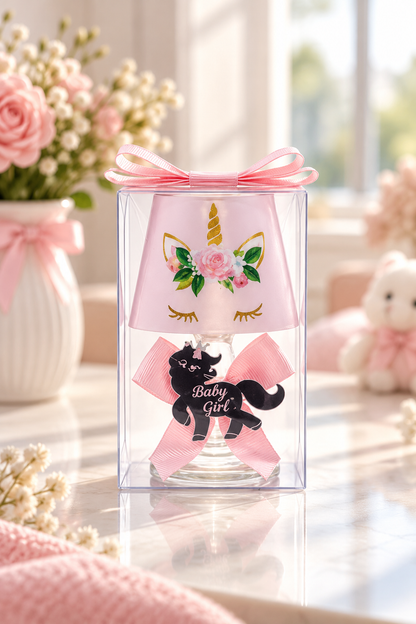 Baby Gift Boxed Custom Name Unicorn Themed Lampshade Candle Set of 10