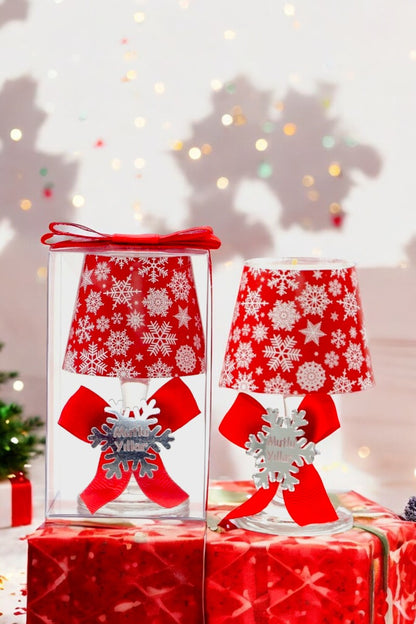 Yılbaşı Kar Tanesi Konseptli Hediyelik Abajur Mumluk (2 Adet )