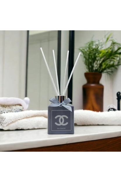 Decorative Vanilla Scented Grey Shiny Bottled 100 ml Stick Room Fragrance