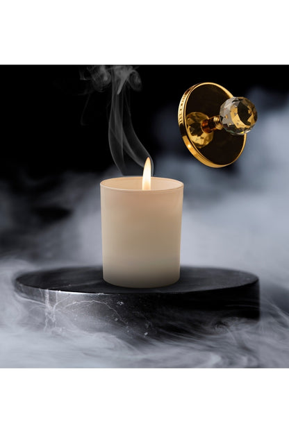 Tiem Concept Special Design I Letter Vanilla Scented Gold Crystal Top White Glass Candle