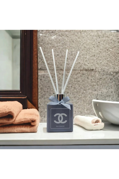 Decorative Vanilla Scented Grey Shiny Bottled 100 ml Stick Room Fragrance