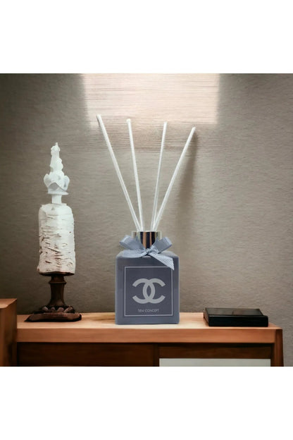 Decorative Vanilla Scented Grey Shiny Bottled 100 ml Stick Room Fragrance