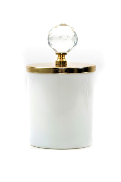 Tiem Concept Special Design I Letter Vanilla Scented Gold Crystal Top White Glass Candle