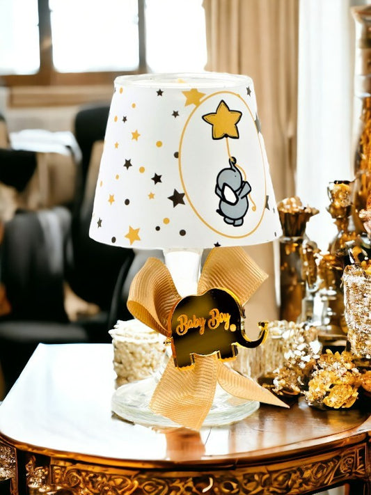 Baby Gift Boxed Custom Elephant Printed Lampshade Candle Set of 10