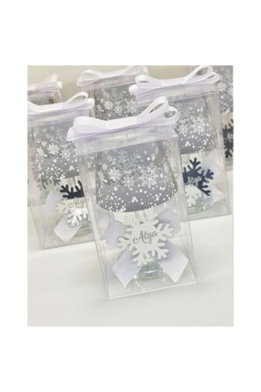 Baby Gift Snowflake Printed Personalized Lampshade Candle Holder (10 Pieces)