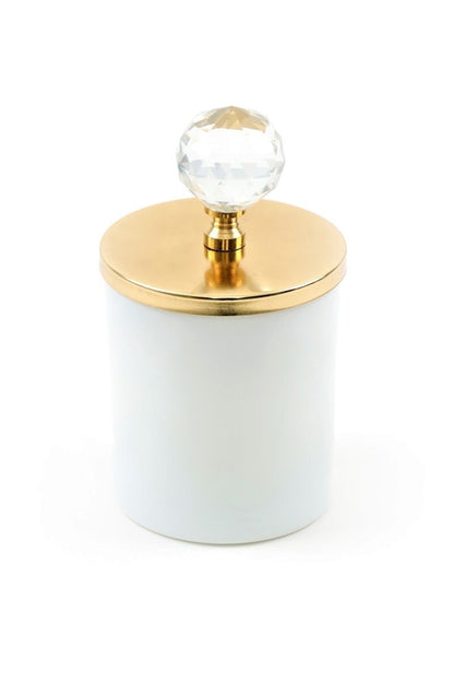Tiem Concept Special Design I Letter Vanilla Scented Gold Crystal Top White Glass Candle